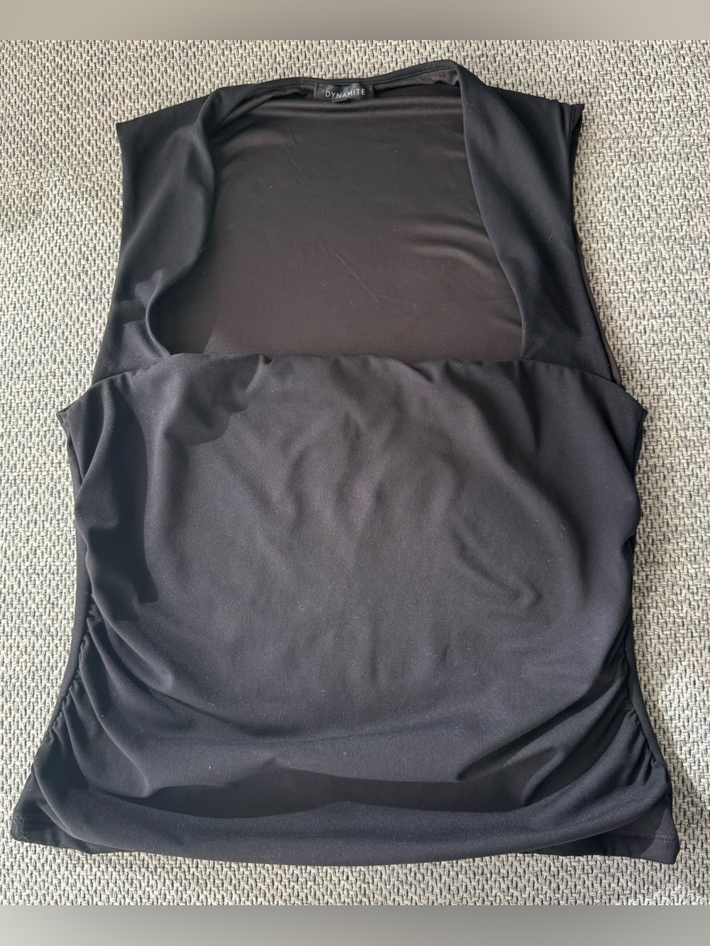 Dynamite Black Square Neck Sleeveless Draped Top BNWOT Women’s Large